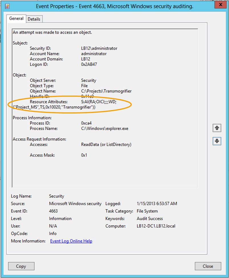Event ID 4663 Unauthorized File Access